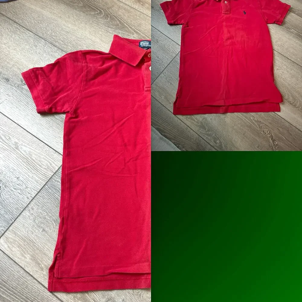 Ralph Lauren Red Oxford Polo Shirt - Medium 12/14